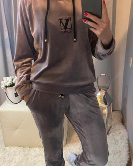 DRES WELUROWY FIOLET VELSATINO