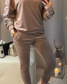 DRES WELUROWY BEIGE VELSATINO