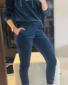 DRES WELUROWY NIEBIESKI MONACO